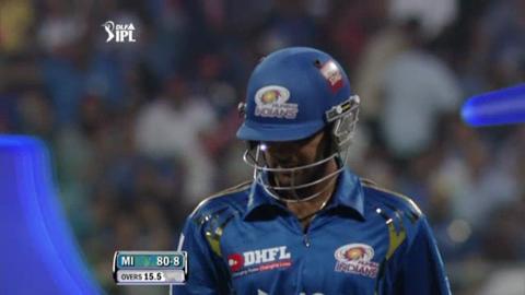 Match 19 DD vs MI – RP Singh's Wicket