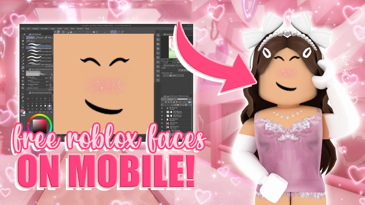 how to create FREE ROBLOX faces on mobile! (easy tutorial!) || mxddsie ♡ background