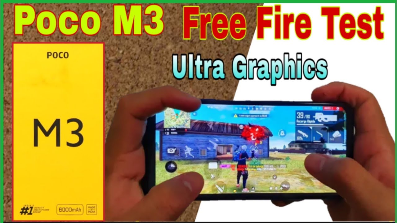 Poco M3 4g Unboxing with Free Fire gameplay Test | Poco M3 5g High Graphics Free Fire Test background