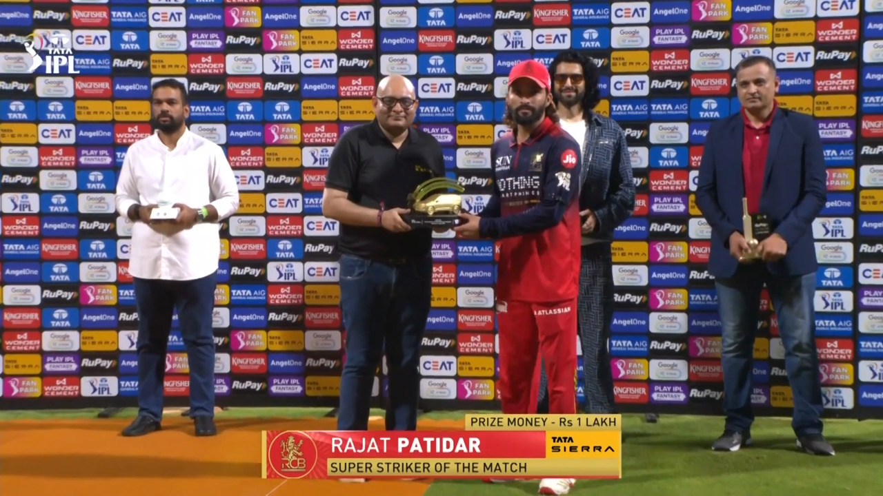 IPL 2026 M20: MI vs RCB - Sierra Super Striker of the Match - Rajat Patidar