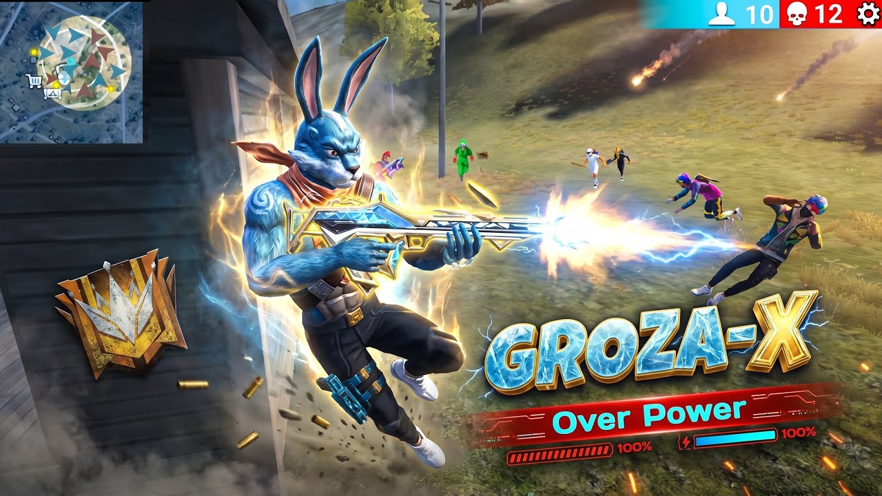 GROZA-X OverPower Gameplay π€― Solo Vs Squad Rank Match β‘οΈ Free Fire MAX background