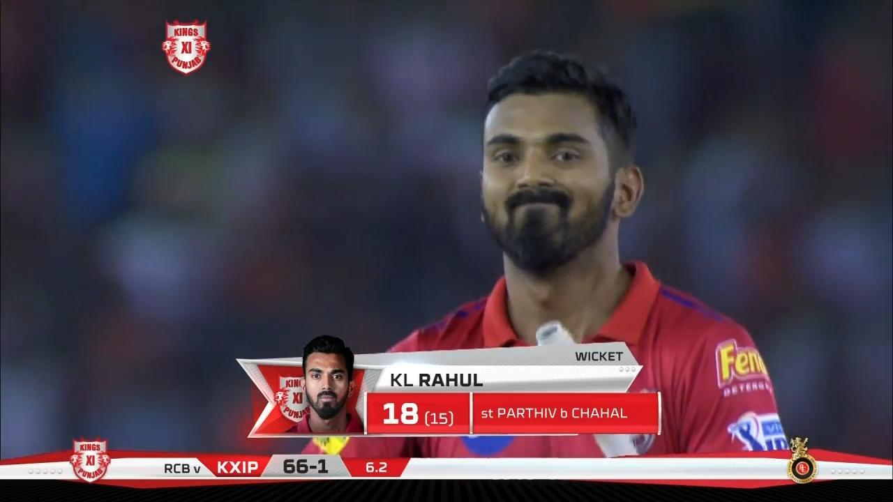 M28: KXIP vs RCB – KL Rahul Wicket