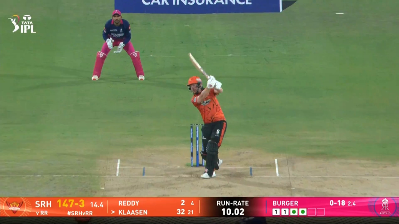 IPL 2026 M21: SRH vs RR - Heinrich Klaasen Six
