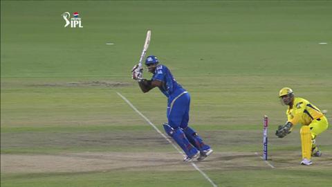 M73: CSK vs MI – Kieron Pollard Wicket