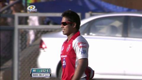 Match 28 MI vs KXIP – Harbhajan's Wicket background