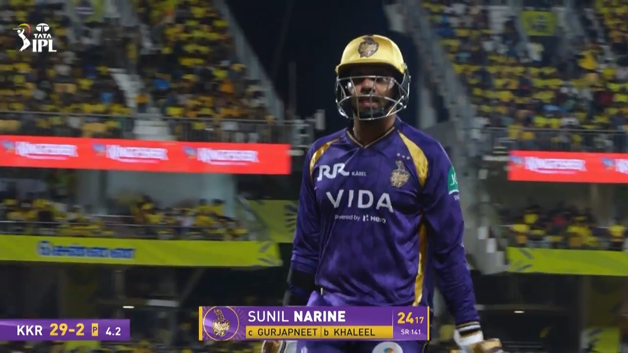 IPL 2026 M22: CSK vs KKR - Sunil Narine Wicket