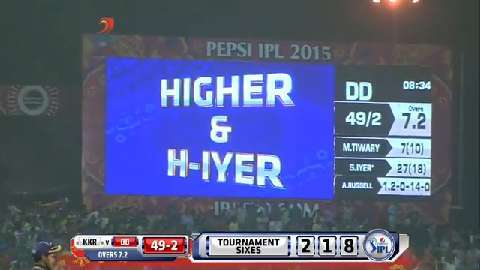 M17: DD vs KKR – Shreyas Iyer Six background