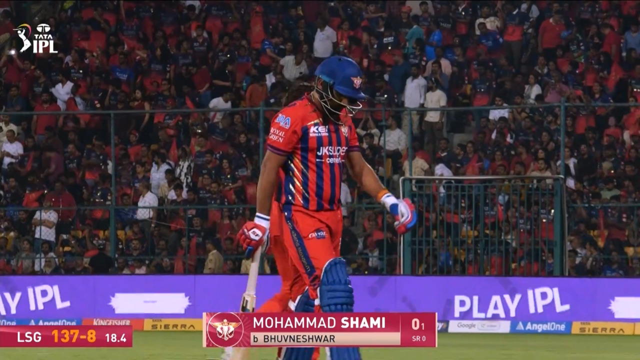 IPL 2026 M23: RCB vs LSG - Mohammad Shami Wicket