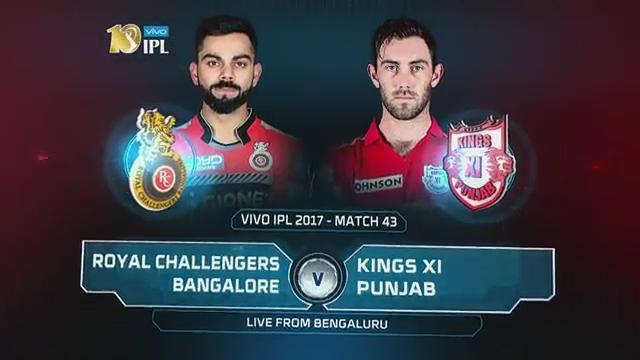 IPL 2017 M43: RCB vs KXIP – Match Highlights