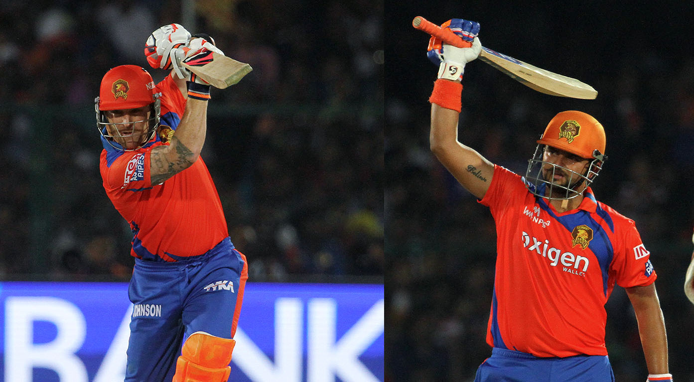 M54: GL vs MI – Suresh Raina & Brendon McCullum Interview background