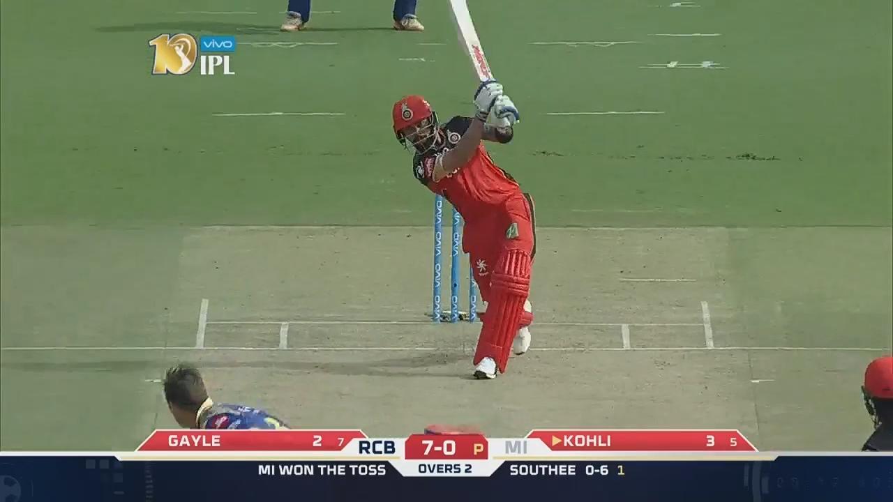M12: RCB vs MI – Virat Kohli Six