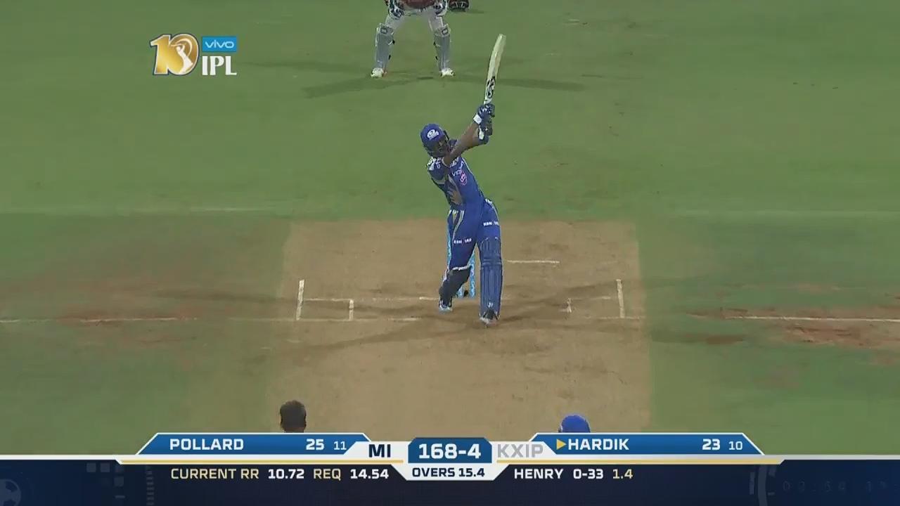 M51: MI vs KXIP – Hardik Pandya Six background