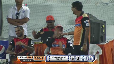 M46: SRH vs RCB – Naman Ojha Six