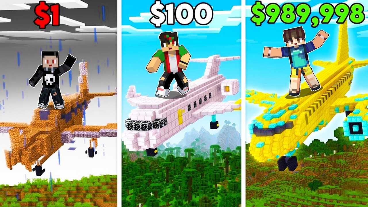 POOR Airplane vs RICH Airplane in Minecraft (Tagalog)