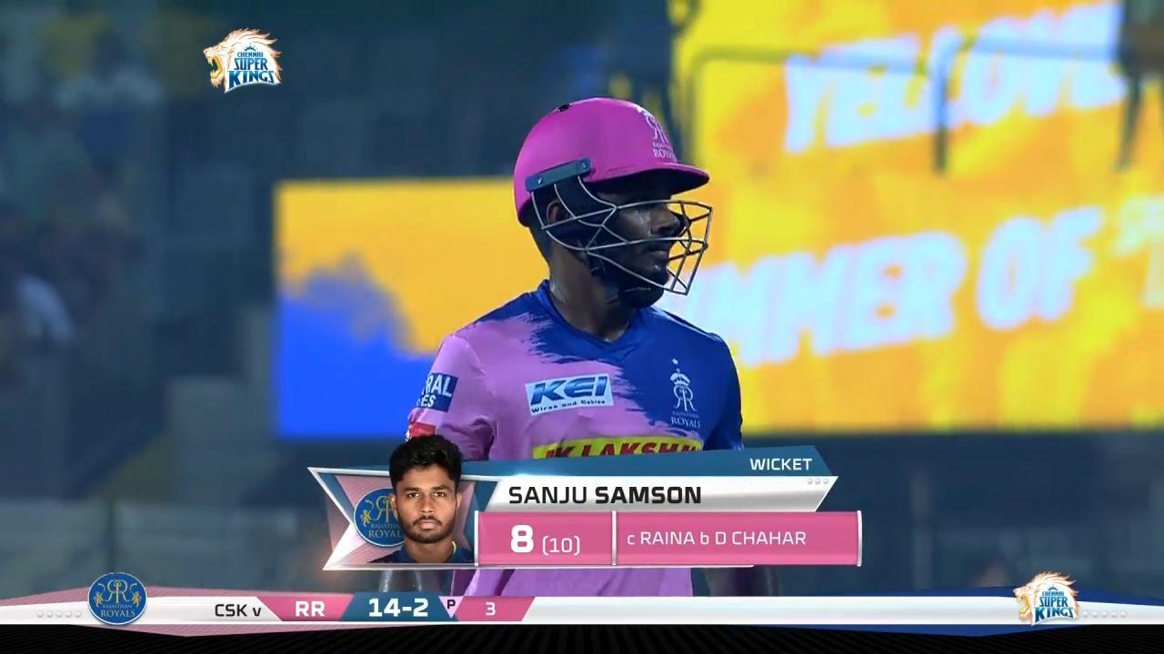 M12: CSK vs RR – Sanju Samson Wicket