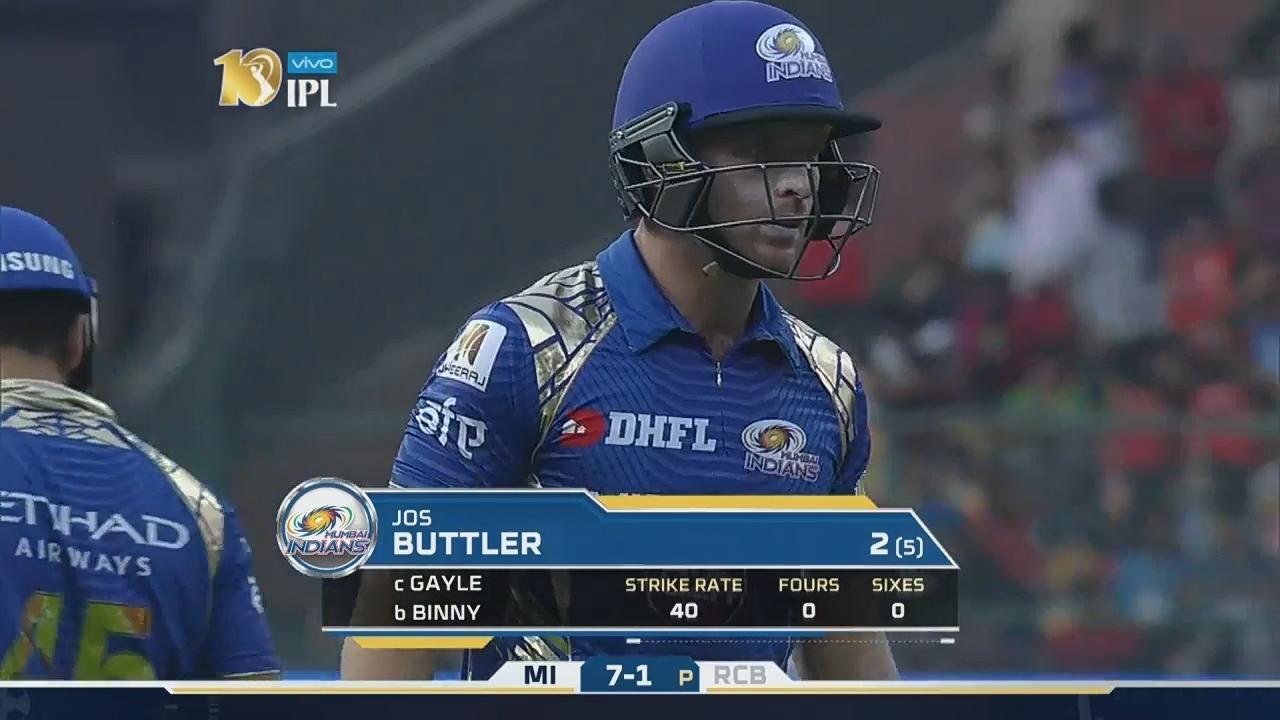 M12: RCB vs MI – Jos Buttler Wicket