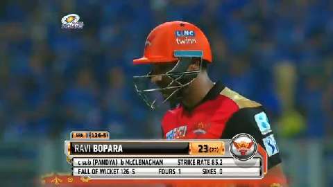 M23: MI vs SRH – Ravi Bopara Wicket background