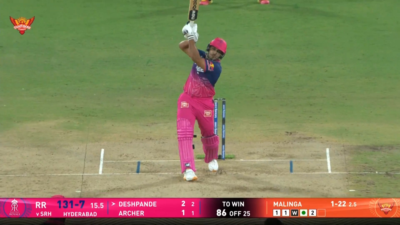 IPL 2026 M21: SRH vs RR - Tushar Deshpande Six