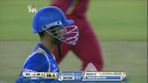 M22: RR vs RCB – Ajinkya Rahane Wicket
