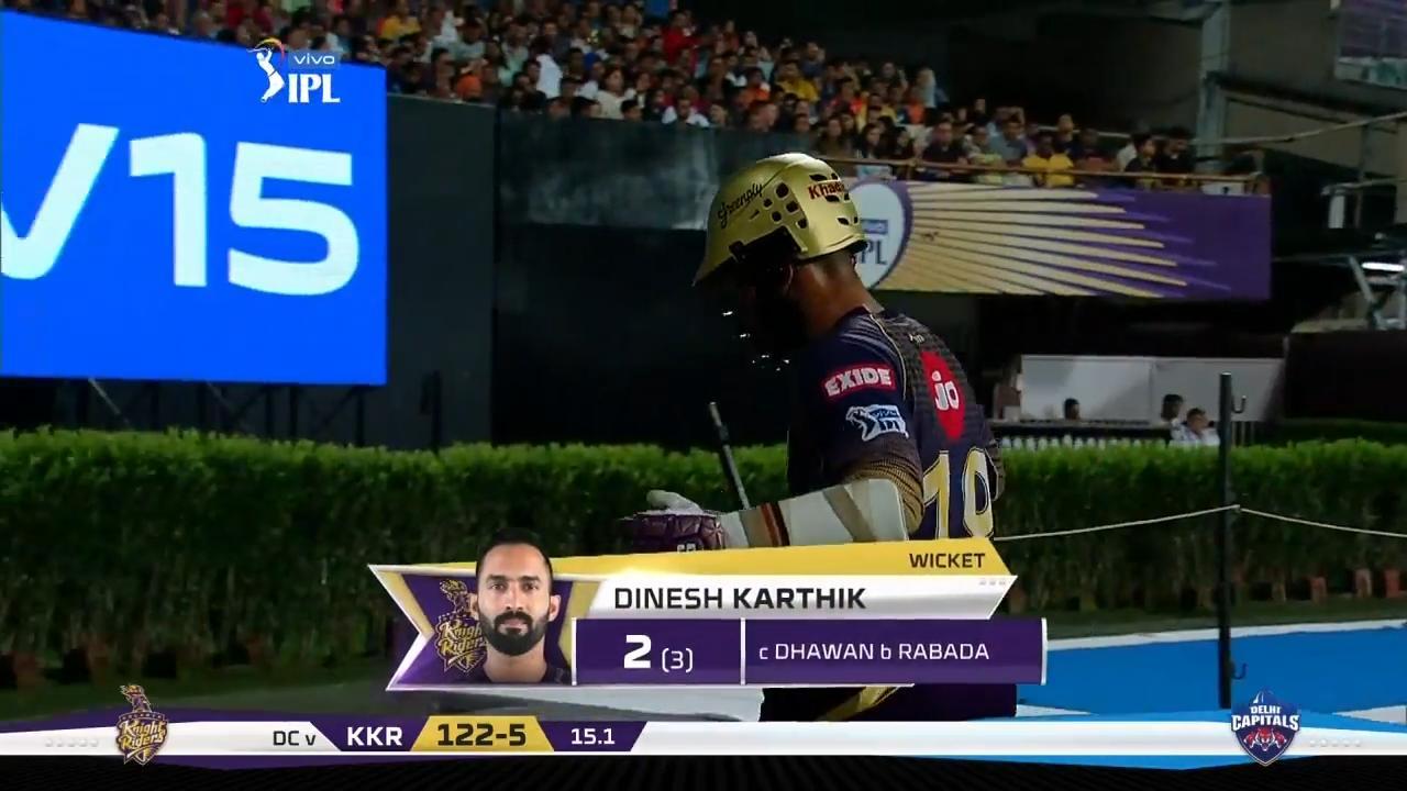 M26: KKR vs DC – Dinesh Karthik Wicket