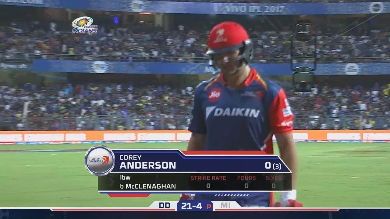 M25: MI vs DD – Corey Anderson Wicket