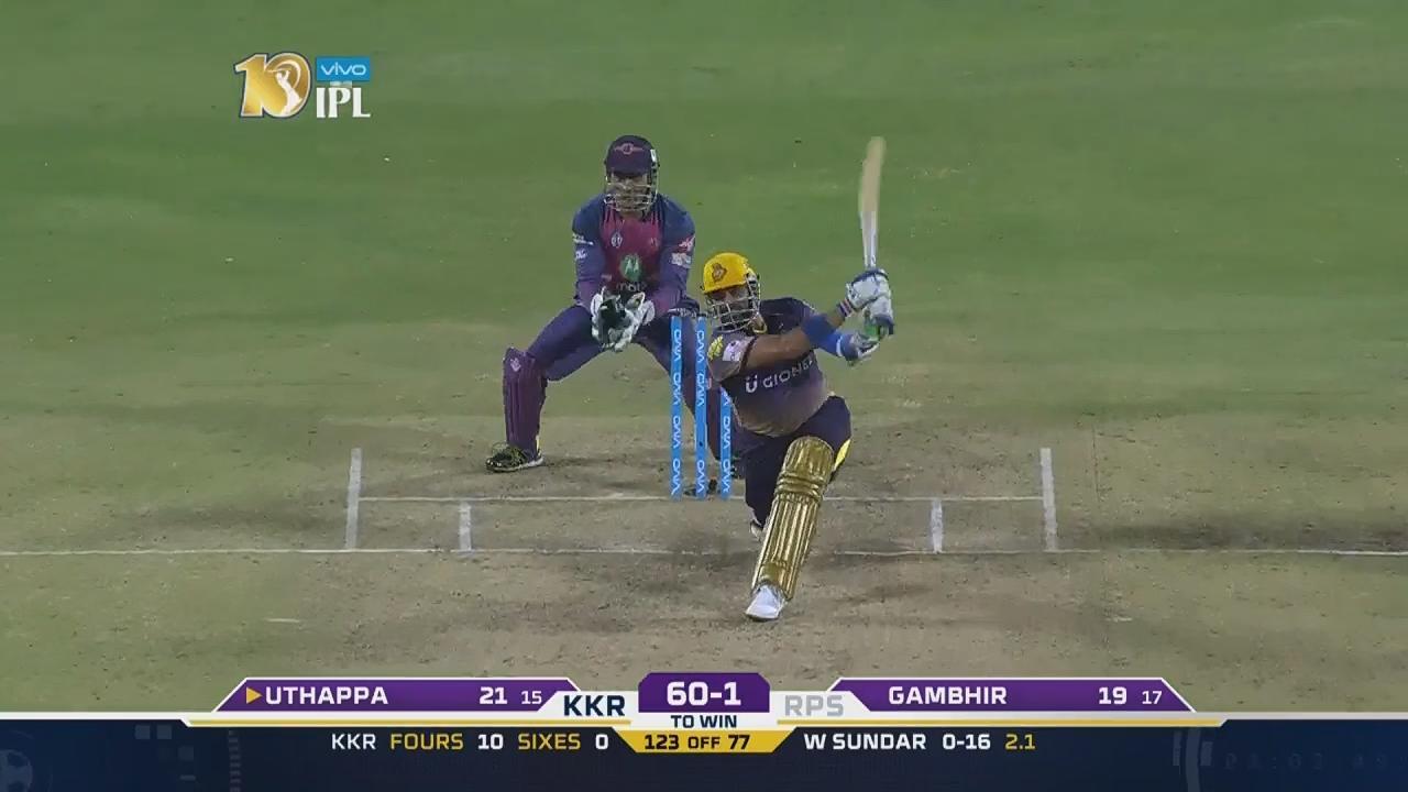 M30: RPS vs KKR – Robin Uthappa Six background