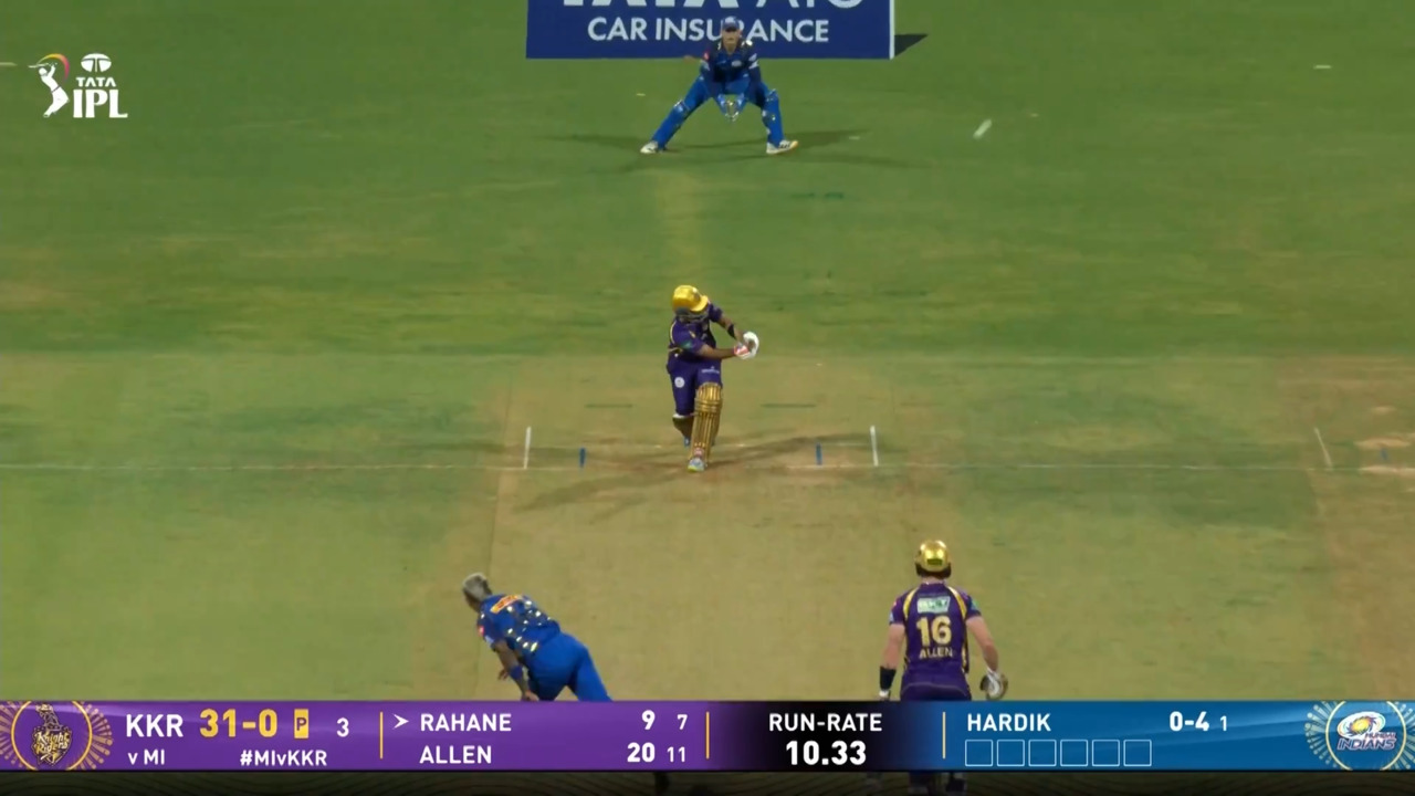 IPL 2026 M02: MI vs KKR - Ajinkya Rahane Six