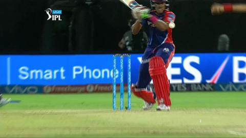 M49: RPS vs DD – Shreyas Iyer Wicket background
