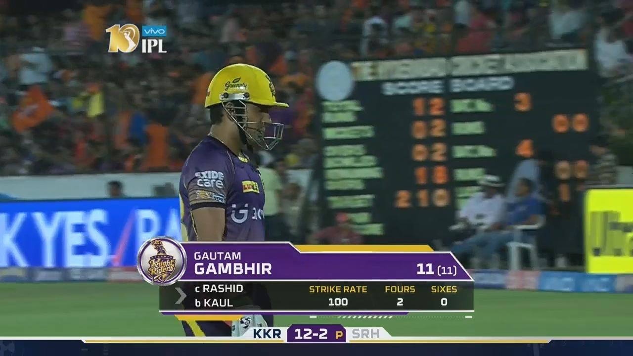 M37: SRH vs KKR – Gautam Gambhir Wicket