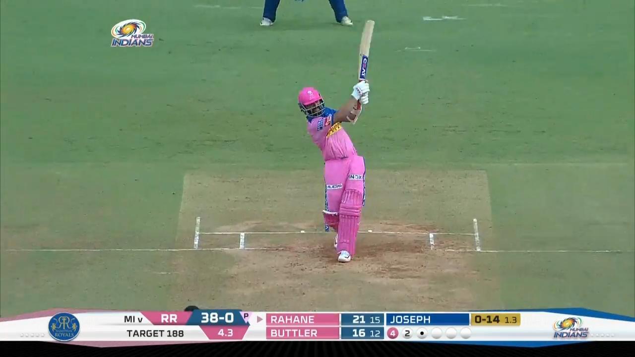 M27: MI vs RR – Ajinkya Rahane Six