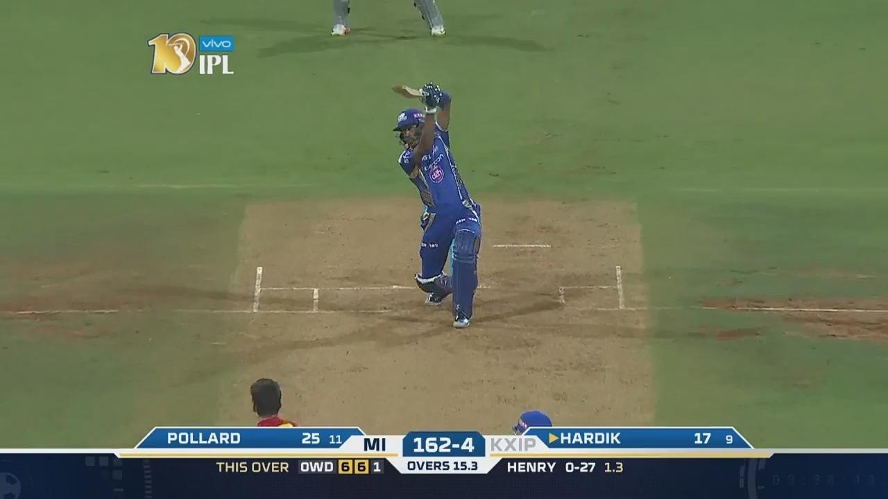 M51: MI vs KXIP – Hardik Pandya Six background