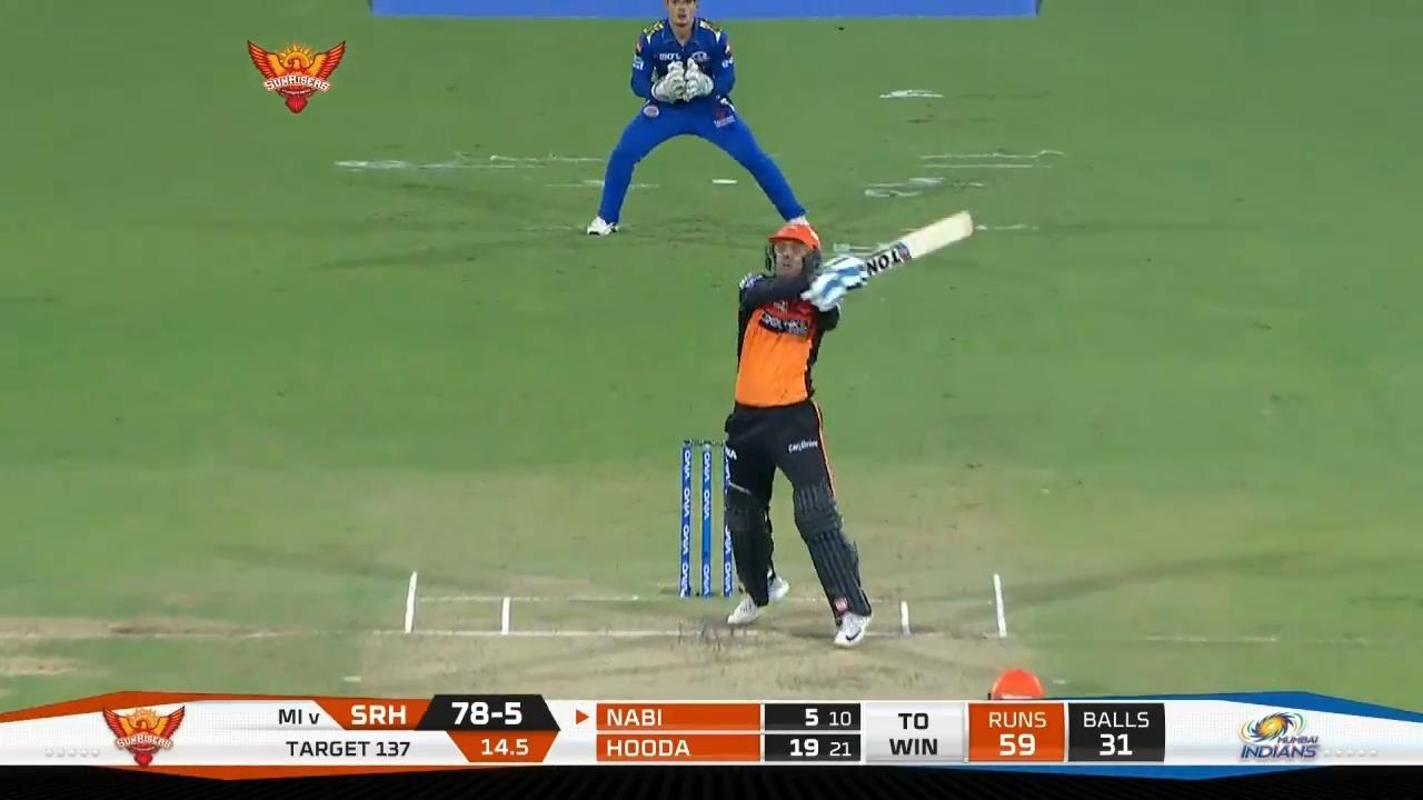 M19: SRH vs MI – Mohammad Nabi Six
