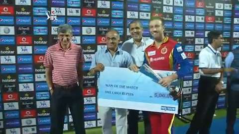 M58: RCB vs RR – Man of the Match – AB de Villiers background