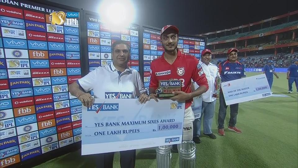 M15: DD vs KXIP – YES Bank Maximum Sixes – Axar Patel