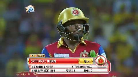 M37: CSK vs RCB – Sarfaraz Khan Wicket