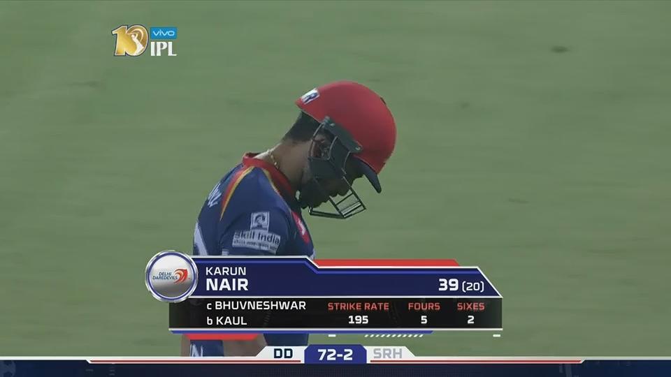 M40: DD vs SRH – Karun Nair Wicket