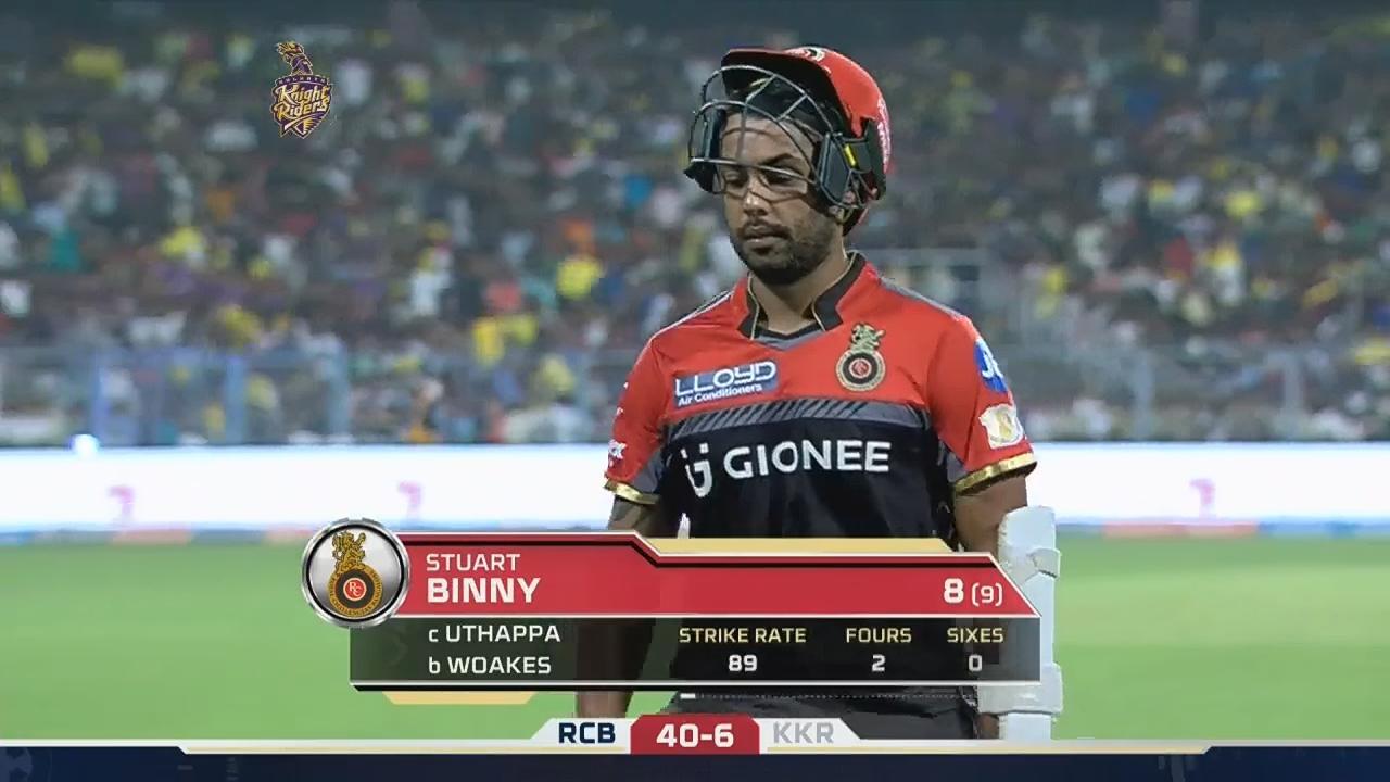 M27: KKR vs RCB – Stuart Binny Wicket background