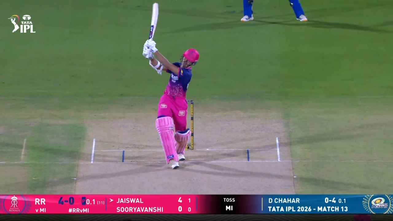IPL 2026 M13: RR vs MI - Yashasvi Jaiswal Six