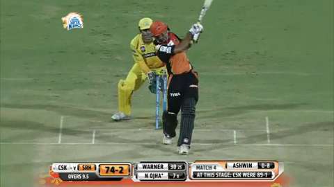 M4: CSK vs SRH – Naman Ojha Six