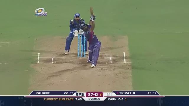 M28: MI vs RPS – Rahul Tripathi Six background