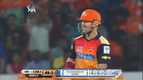 M43: SRH vs KKR – David Warner Six