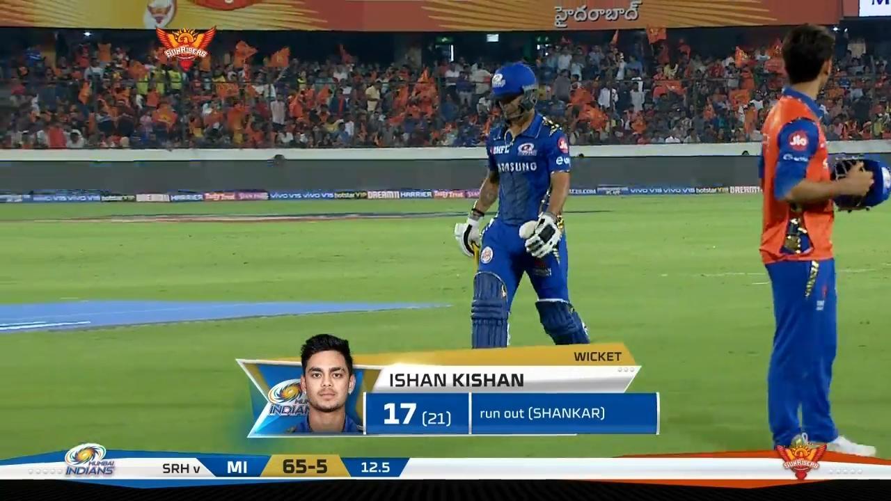 M19: SRH vs MI – Ishan Kishan Wicket background