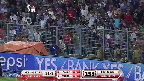 M57: KXIP vs KKR – Wriddhiman Saha Six