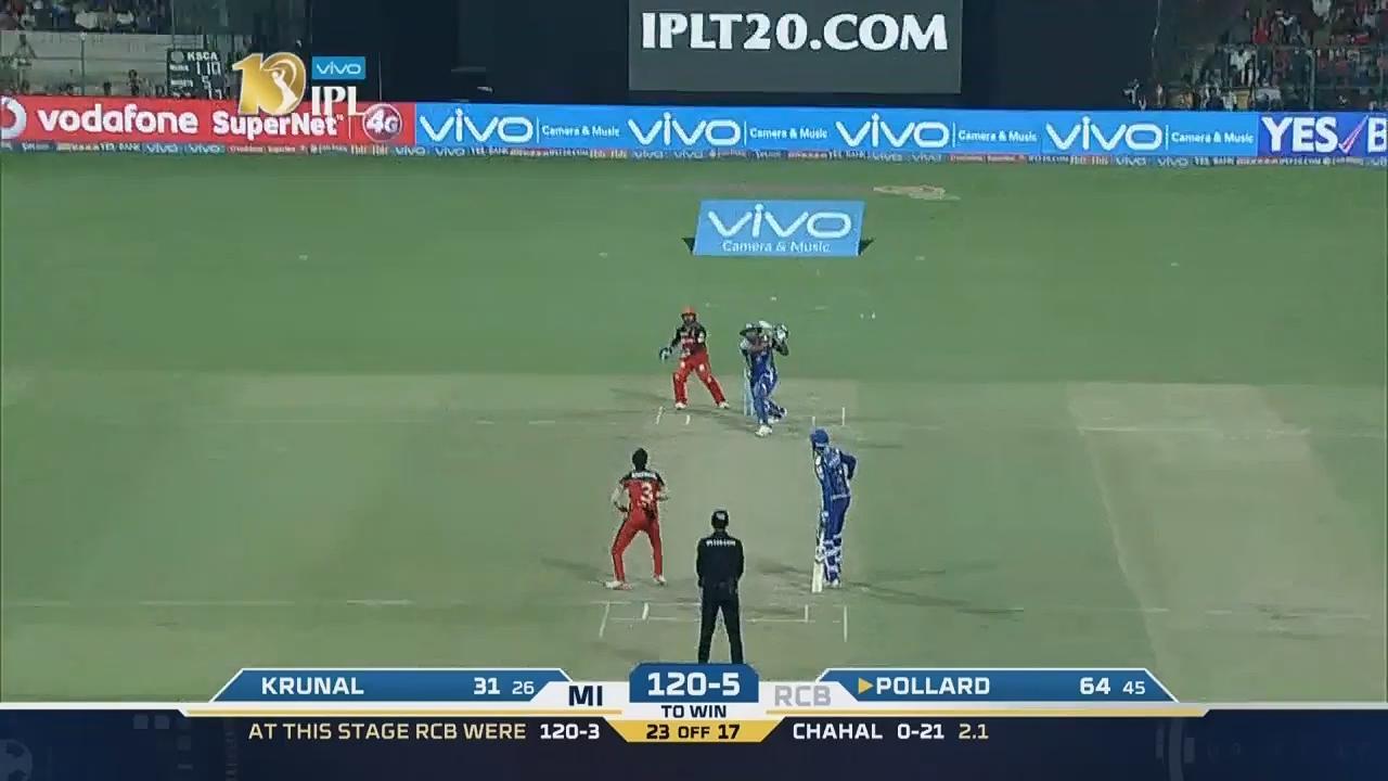 M12: RCB vs MI – Kieron Pollard Six