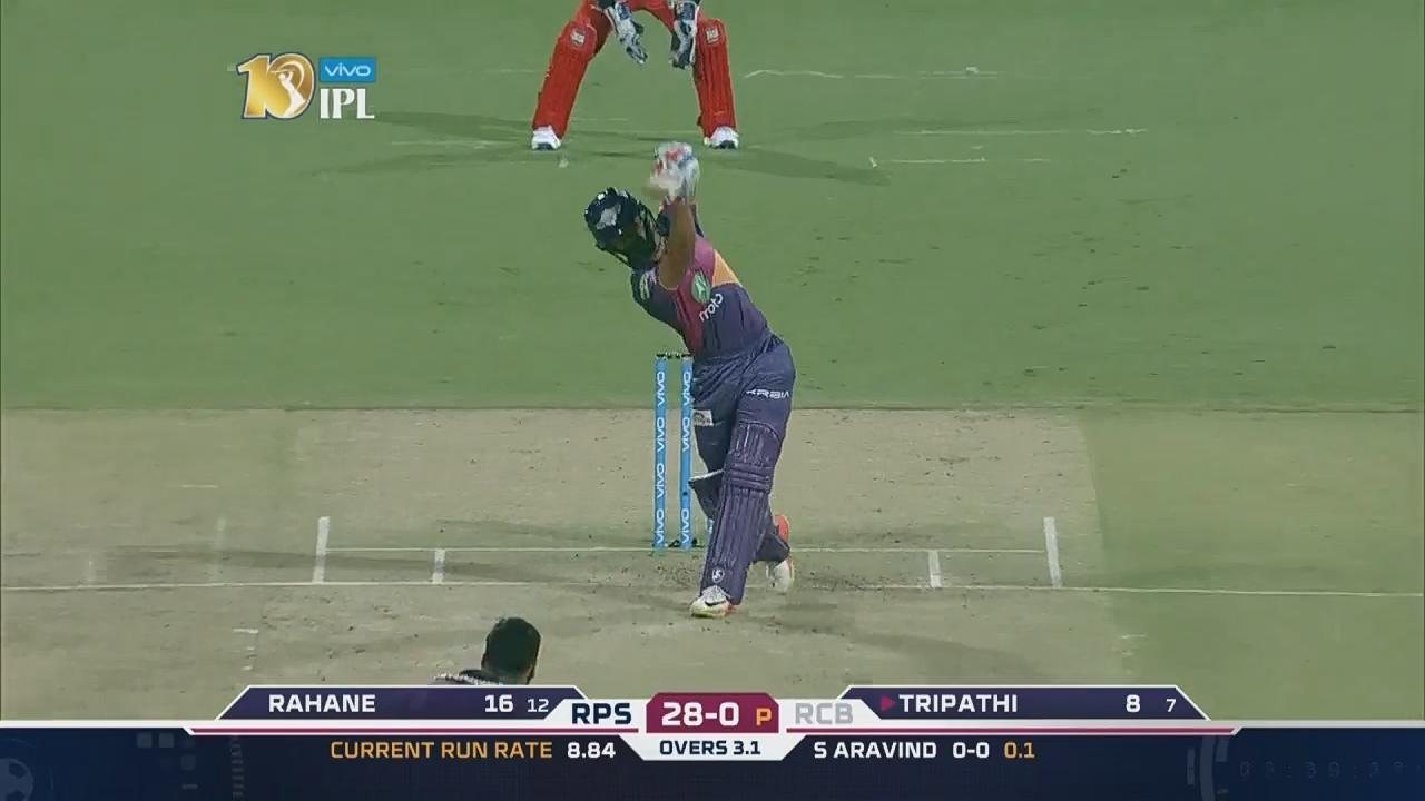 M17: RCB vs RPS – Rahul Tripathi Six