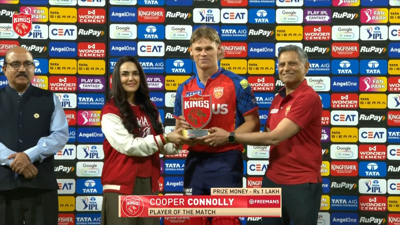 IPL 2026 M04: PBKS vs GT - Player of the Match - Cooper Connolly