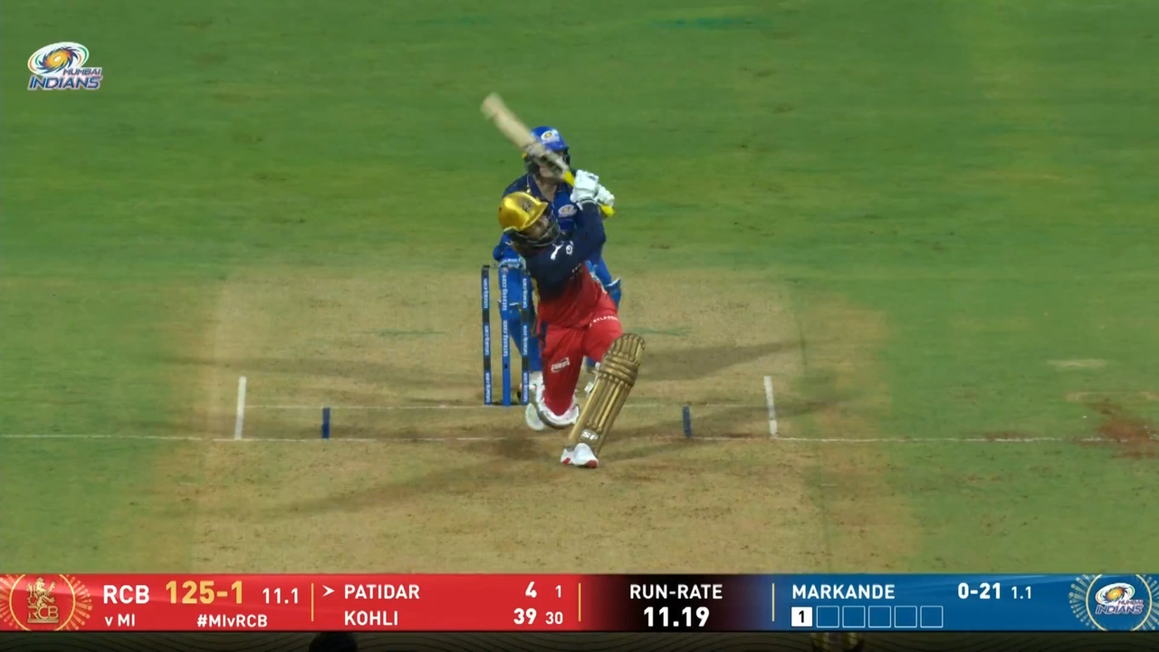 IPL 2026 M20: MI vs RCB - Rajat Patidar Six
