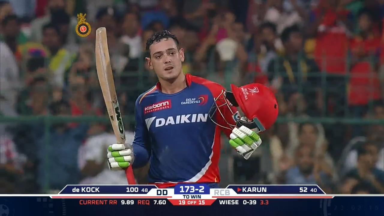 M11: RCB vs DD – Man of The Match – Quinton de Kock background