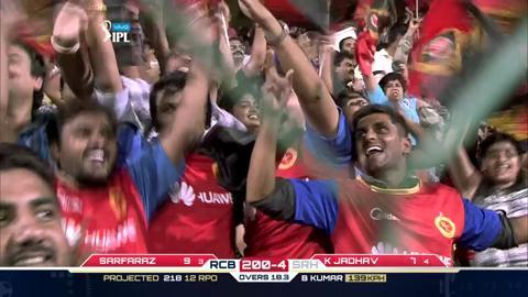 M4: RCB vs SRH – Sarfaraz Khan Six