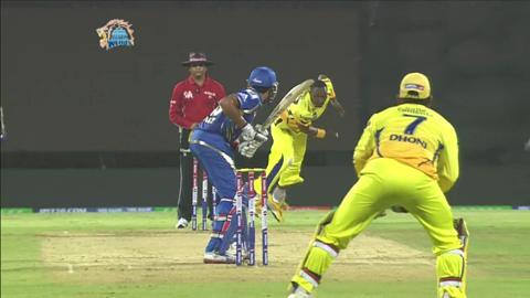 M5: CSK vs MI – Rohit Sharma Wicket background
